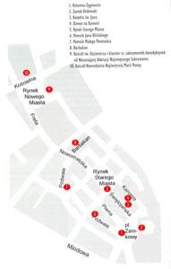 Mapa starego miasta w Warszawie